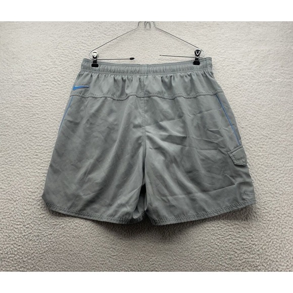 Nike Swim Trunks Mens XL Gray Blue Sports Athletic Cargo Pocket Bathing Suit 6" - Picture 4 of 13